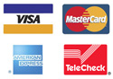 Visa, MasterCard, American Express and TeleCheck